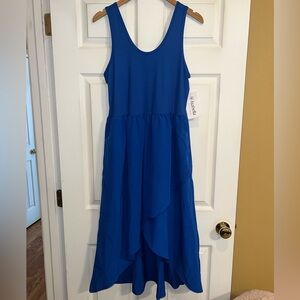 Isabella Royal Blue High Low Dress with Attached Shorts Underneath